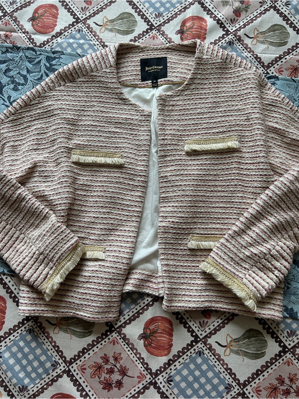 Never Worn Vintage Juicy Couture bouclé tweed cropped jacket